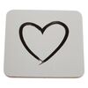 Korková podložka pod šálku Srdce biela, 10 x 10 cm, sada 6 ks