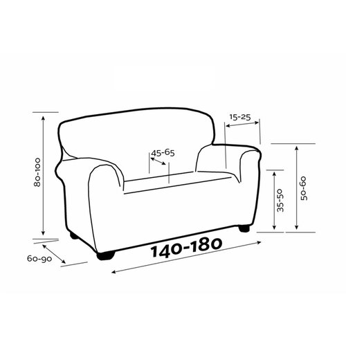 IRPIN multielasztikus kanapéhuzat szürke, 140-180 cm