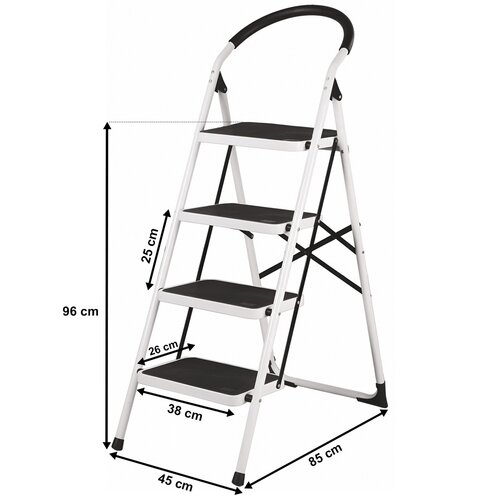 4Home Klappbare Trittleiter Steps, 4 Stufen