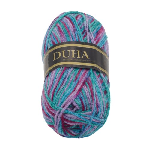 Пряжа DUHA бірюзова, рожева, фіолетова, 50 г / 150 м