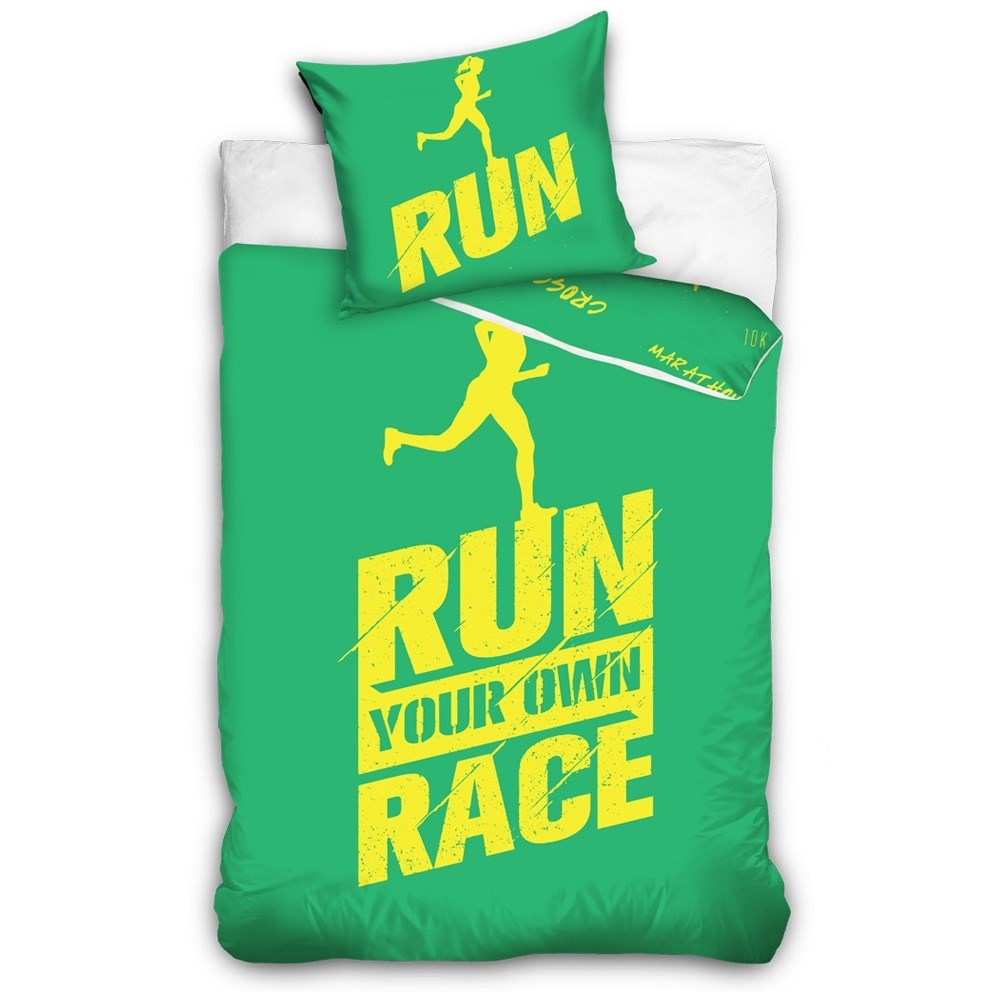 TipTrade Perkálové obliečky Run zelená, 140 x 200 cm, 70 x 90 cm