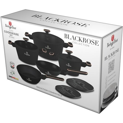 BerlingerHaus Zestaw naczyń z powłoką tytanową Black Rose, 10 szt.