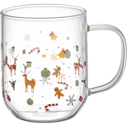 4Home Kubek szklany Hot&Cool Christmas time 350 ml, 2 szt.