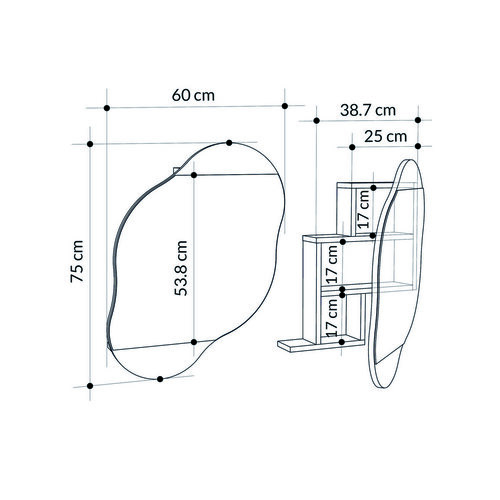 Cloud White Fürdőszoba szekrény tükörrel