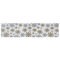 Świąteczny bieżnik Snowflakes biały, 33 x 140 cm