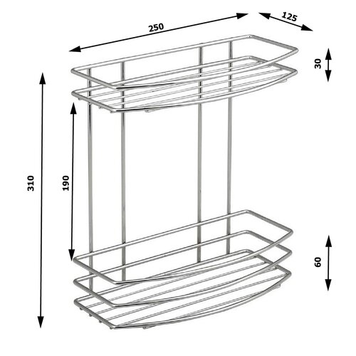 Raft de sârmă dublu AQUALINE 37014 Chrom line, argintiu