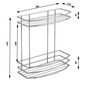 AQUALINE 37014 Chrom line Drahtablage doppelt, silber