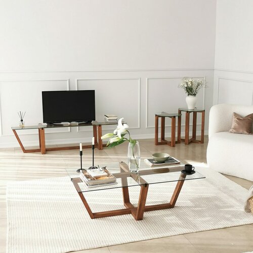 Komplet stranskih mizic Amalfi Walnut, 2 kos