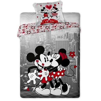 Bavlnené obliečky Mickey a Minnie in NY, 140 x 200 cm, 70 x 90 cm