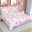 Lenjerie de pat din bumbac Floare cu dungi, roz, 200 x 200 cm, 2 buc. 70 x 90 cm