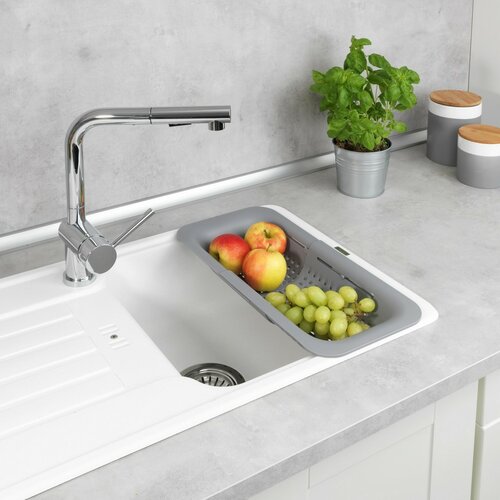 Wenko Teleskop-Spülbeckenabtropfer Sivo 36,5-50 cm, grau