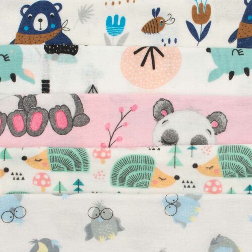 New Baby Фланелеві пелюшки з принтом Standard, 70 x 80 см, набір 10 шт.