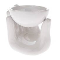 Aroma-lampă ceramică Hand, alb, 10 x 12,5 x 10 cm