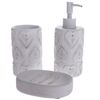 Set de accesorii de baie din ciment Lavabo 3piese, alb