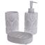 Set de accesorii de baie din ciment Lavabo 3piese, alb