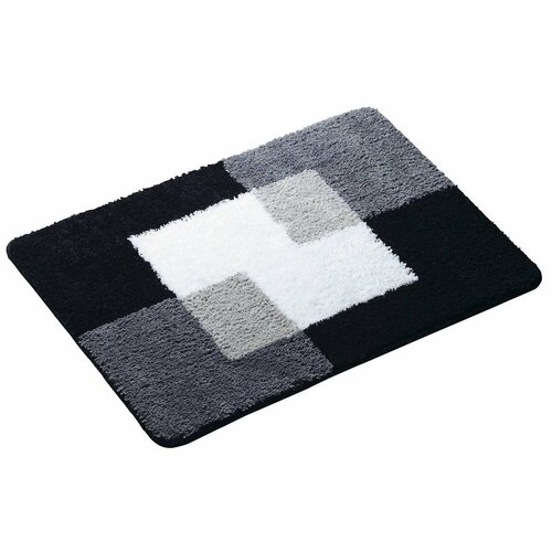 RIDDER 7103307 Coins Badezimmervorleger mit Anti-Rutsch-Beschichtung, 60 x 90 cm, grau
