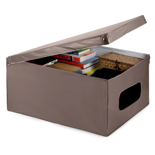 Compactor SMART összecsukható tárolódoboz  fedéllel, 50 x 40 x 25 cm, taupe (szürkésbarna)