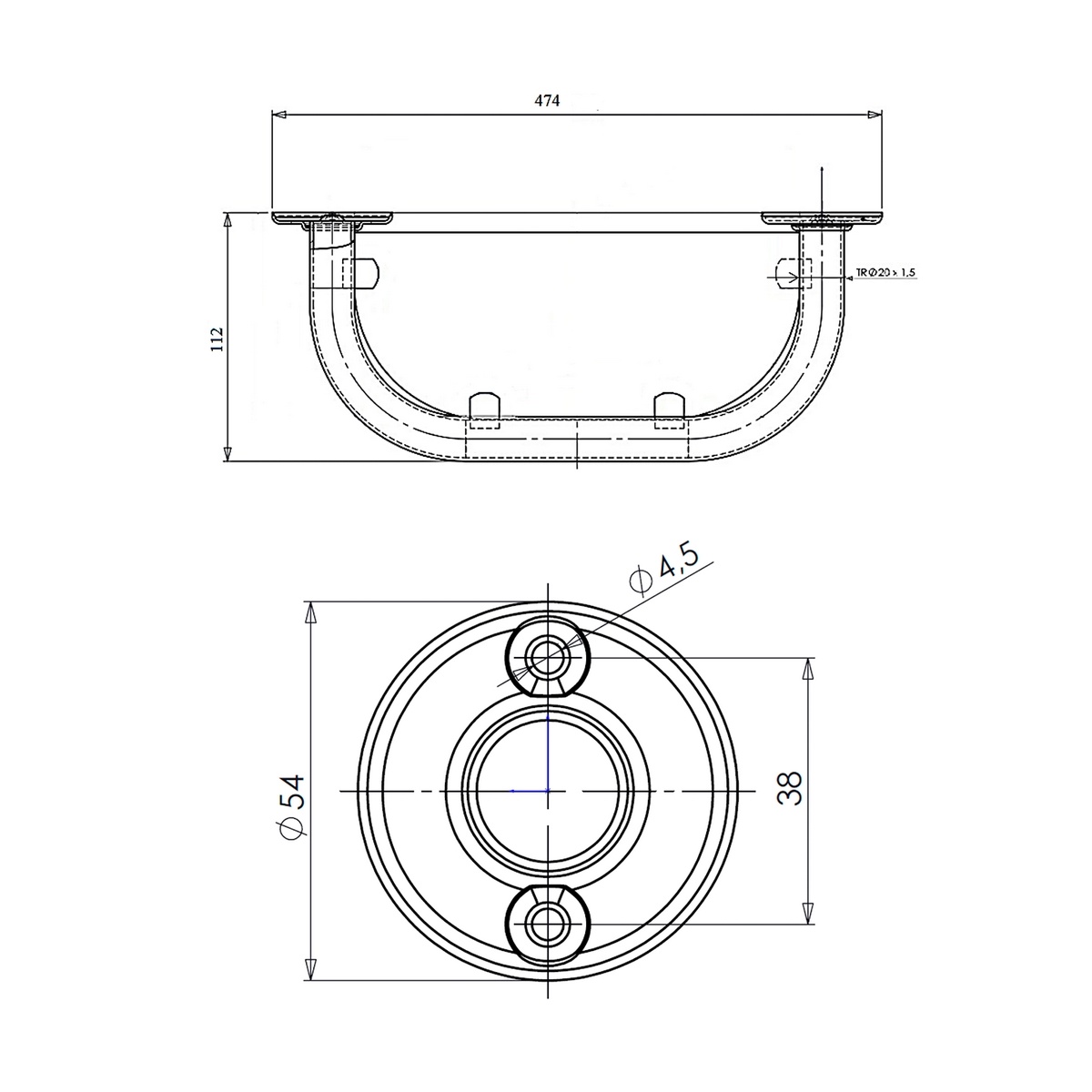 AQUALINE 8001 polc üveggel 40 cm, fehér  termék 2. képe