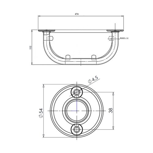 Etajeră cu sticlă AQUALINE 8001  40 cm, alb