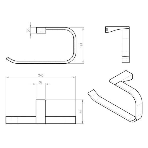 GEDY 5770 Glamour držiak uterákov otvorený, strieborná