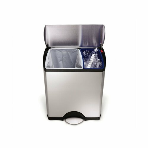 Simplehuman Coș dreptunghiular cu pedală pentrudeșeuri sortate 46 l, oțel