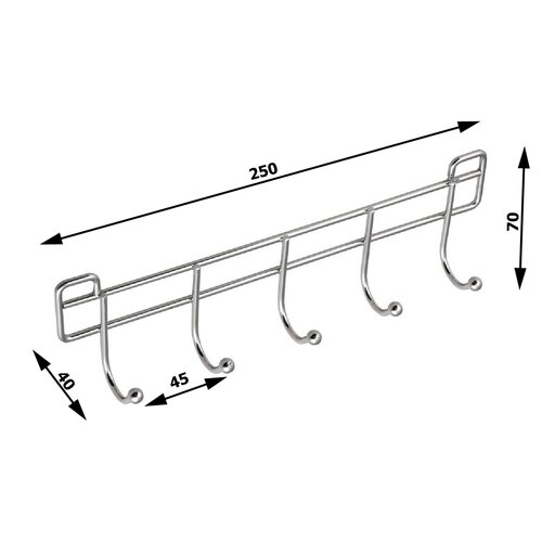 AQUALINE 37055 Chrom line 5 kavlji, srebrna