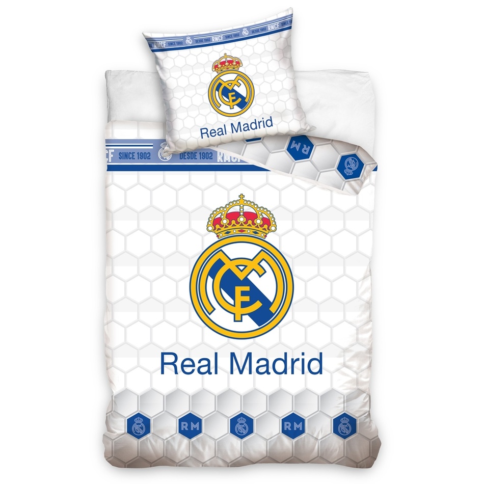 Real Madrid Colmenas pamut ágynemű, 140 x 200 cm, 70 x 90 cm