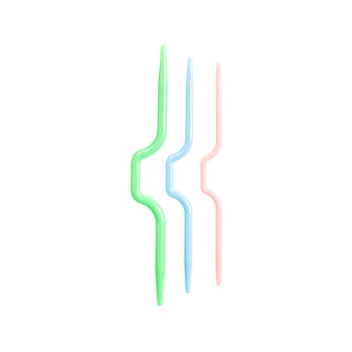 Druty pomocnicze dziewiarskie mix kolorów, długość 11 cm - wygięte