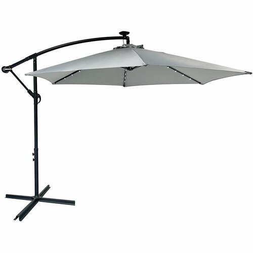 Avenberg Duży parasol z regulacją nachylenia Sunny LED 300, szary