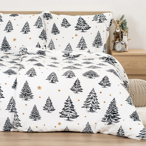 4Home Bettwäsche Mikroflanell Frosted Trees, 140 x 220 cm, 70 x 90 cm