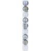 Komplet božičnih okraskov Glitter srebrni, premer4 cm, 9 kosov