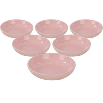 Set de 6 boluri ceramice Lunis 13 cm, roz deschis