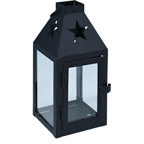 Latarnia metalowa Hey star czarny, 8 x 8 x 17 cm