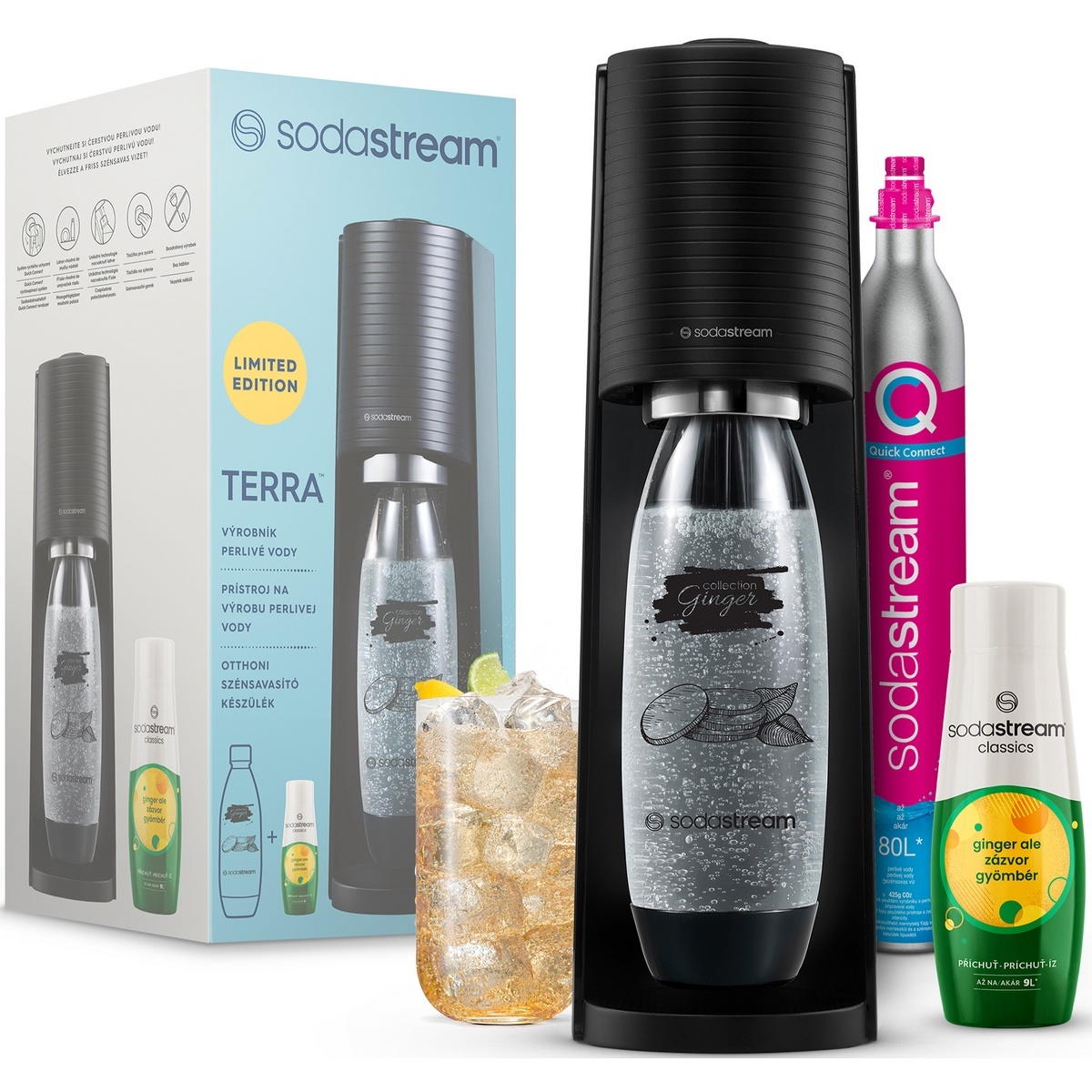 Fotografie Sodastream Terra Black Ginger Ale Mpack výrobník perlivé vody