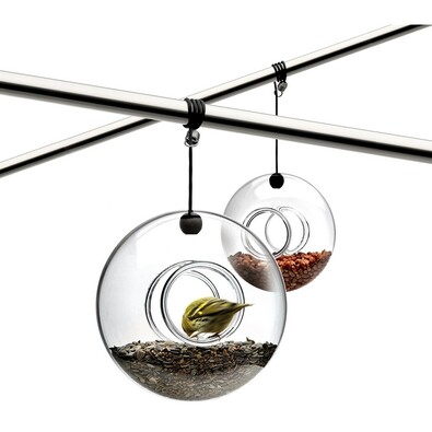 Karmnik dla ptaków wiszący 20 cm, przeźroczysty