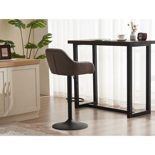 Scaun de bar din piele ecologică B-716 BR3, maro