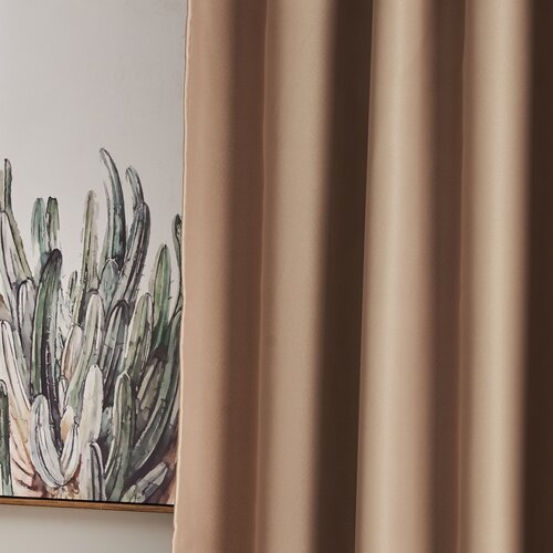 4Home Verdunkelungsvorhang mit Ringen Dublin Beige, 150 x 250 cm