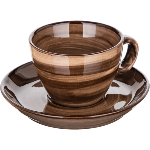 Banquet 6-delni set skodelic s podstavkom PALAS,90 ml, rjava