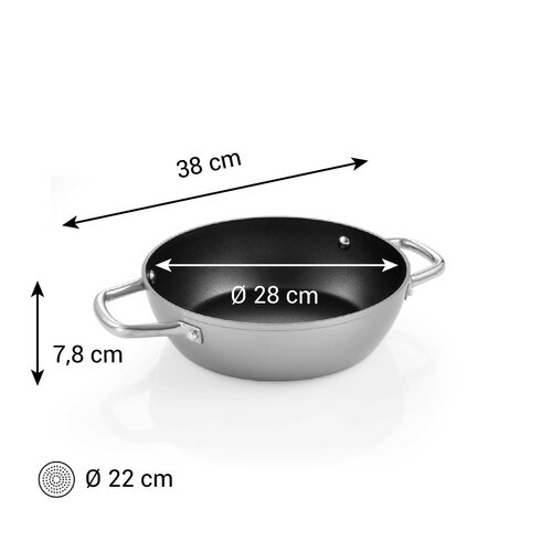 Tescoma Tiefe Pfanne GrandCHEF+ Durchmesser 28 cm, 2 Griffe