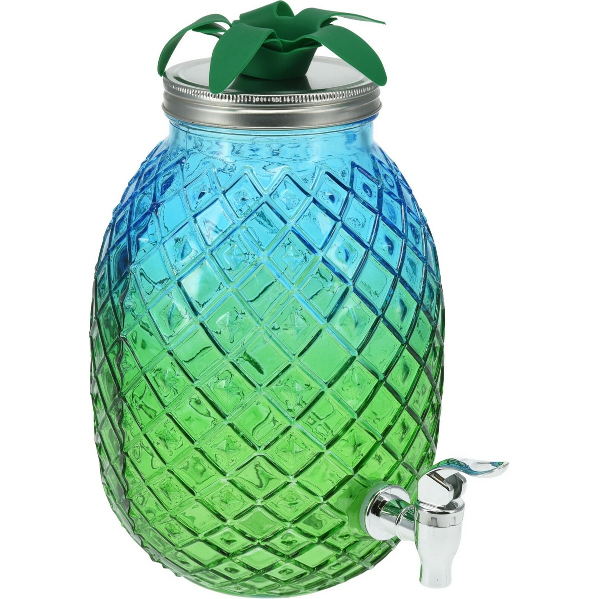 EH Szklany dozownik napojów 4,5 l, zielony