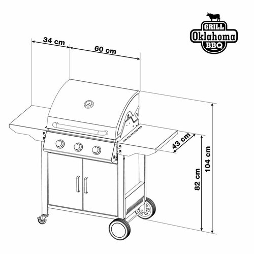 Plynový gril G21 Oklahoma BBQ Premium Line 3 hořáky + zdarma redukční ventil