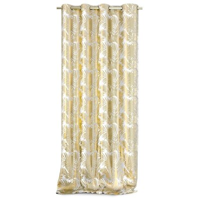 Restilo Záves Velvet Golden Leaves biela, 140 x 245 cm