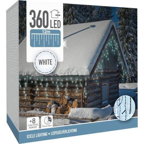 Veriga luči Falling Rain 12 m, 360 LED-diod,hladna bela