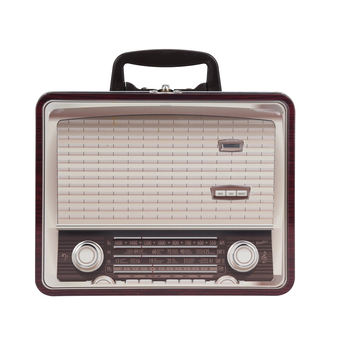 Plechová dóza Rádio, hnedá