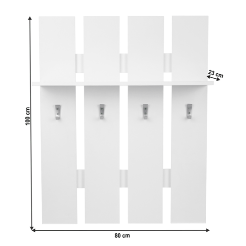 Wieszak wisząca ściana Topty 17,  biały