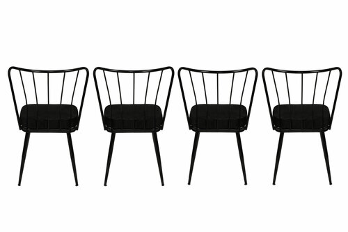Set de scaune de sufragerie Yildiz Black, 4 buc.
