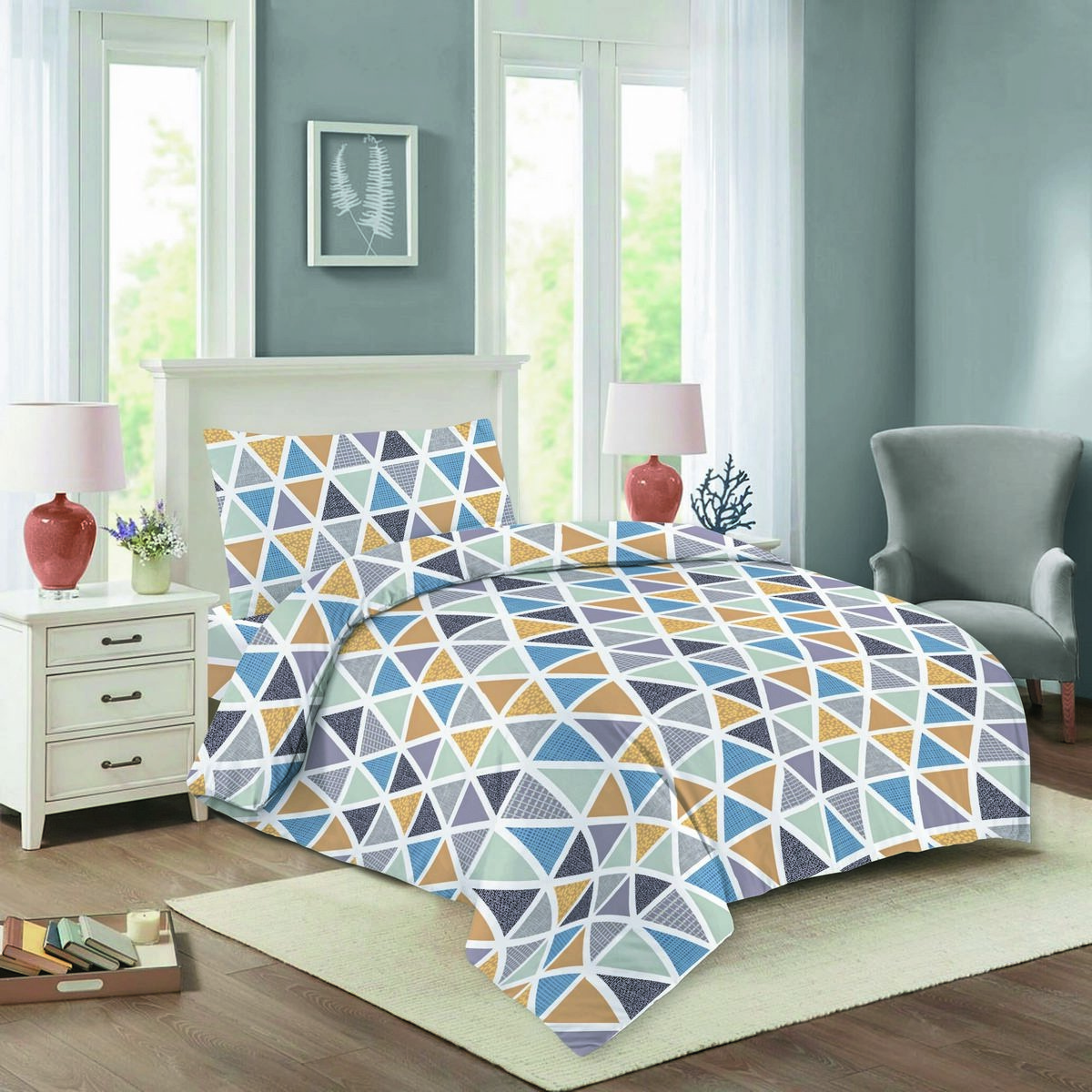  Nela 03 Triangulo pamut ágyneműhuzat, 140 x 200 cm, 70 x 90 cm akciós termékkép 1