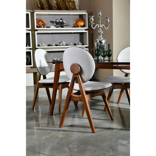 Sada jídelních židlí Touch Cream and Walnut, 2 ks