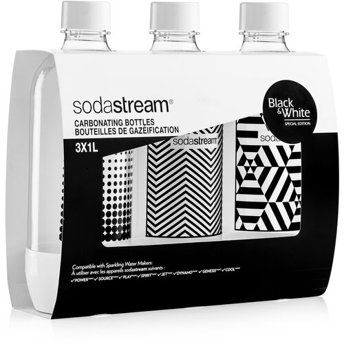 SodaStream-Flasche TriPack Schwarz&Weiß 1 lweiß + schwarz,