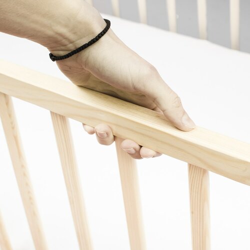 Pătuț pentru copii New Baby Lilly cu lateraldetașabil și sertar, natural